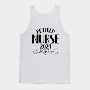 Retired Nurse 2024 Cute Nurse Retirement 2024 Tank Top